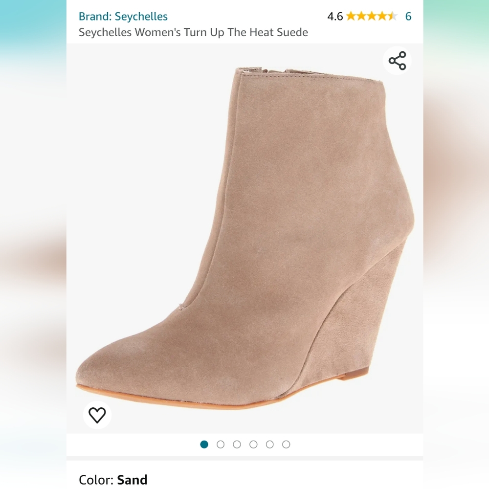 Brand New in Box Seychelles Turn Up The Heat Suede Wedge Boot Sand 8.5